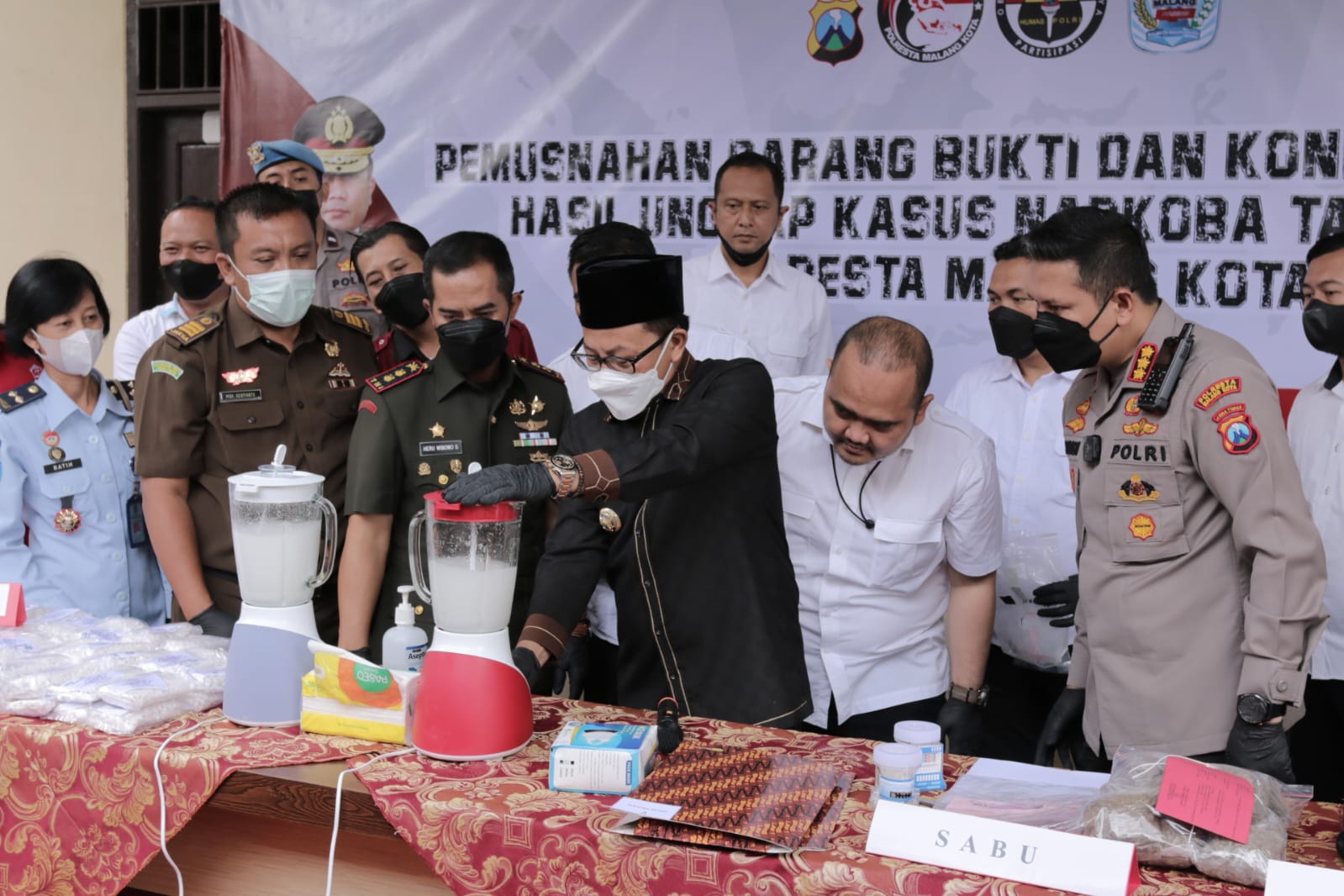 War on Drugs, Polresta Malang Kota Musnahkan BB Narkoba Libatkan Tim Penguji dari BNN